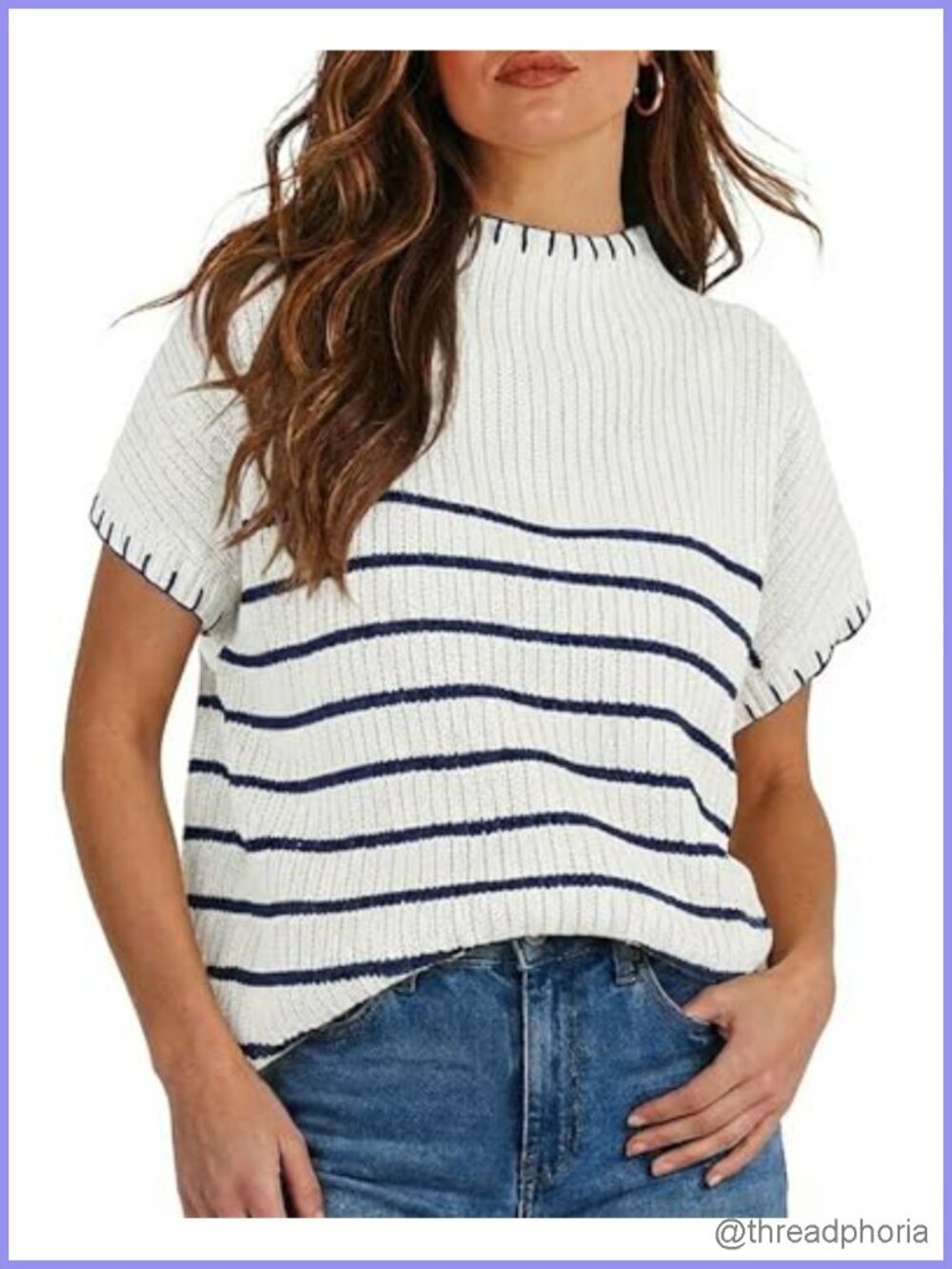 Women's Short Sleeve Sweater Vest Mock Neck Ribbed Knit Summer Pullover 85%